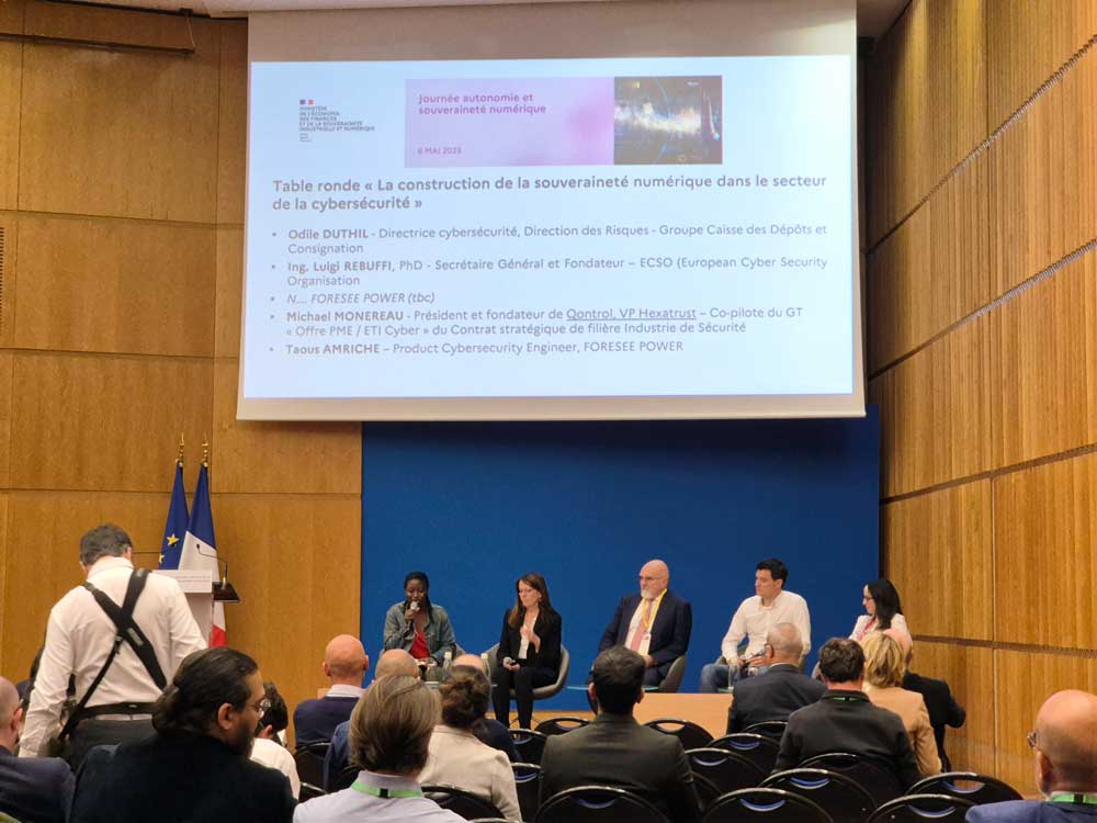 Table ronde – Construction de la souveraineté numérique dans le secteur de la cybersécurité – 6 mai 2025 Table ronde sur la souveraineté numérique dans le secteur de la cybersécurité, Journée du 6 mai 2025 à Bercy