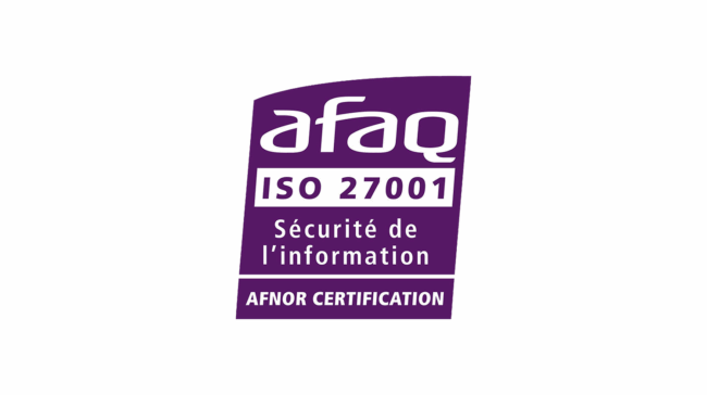 Logo AFAQ ISO 27001 - Sécurité de l’information - AFNOR Certification