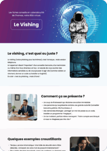 Fiche pratique Hucency dédiée au vishing, présentée par Thomas, le RSSI virtuel.